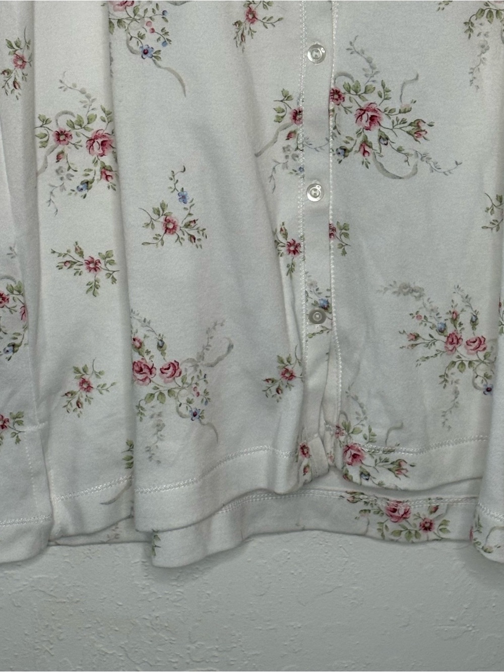 NWT Go Softly 2 Pc Floral Roses Pajama Set Mismatched Size M Top L Pants Cotton - Picture 5 of 16
